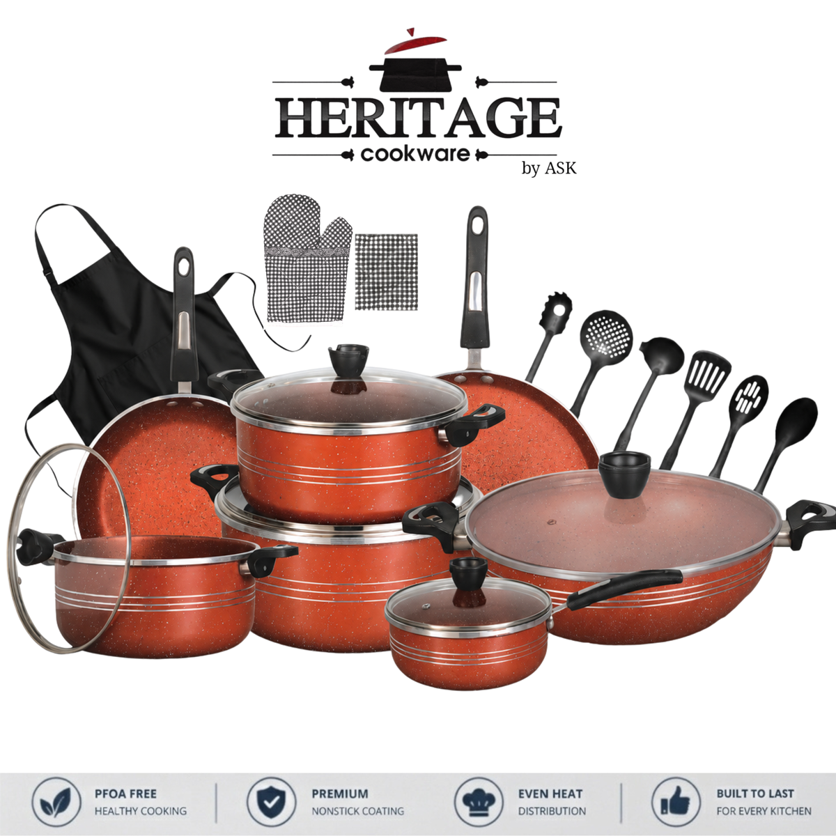 Heritage Super Non-Stick Cookware 21-Piece Set