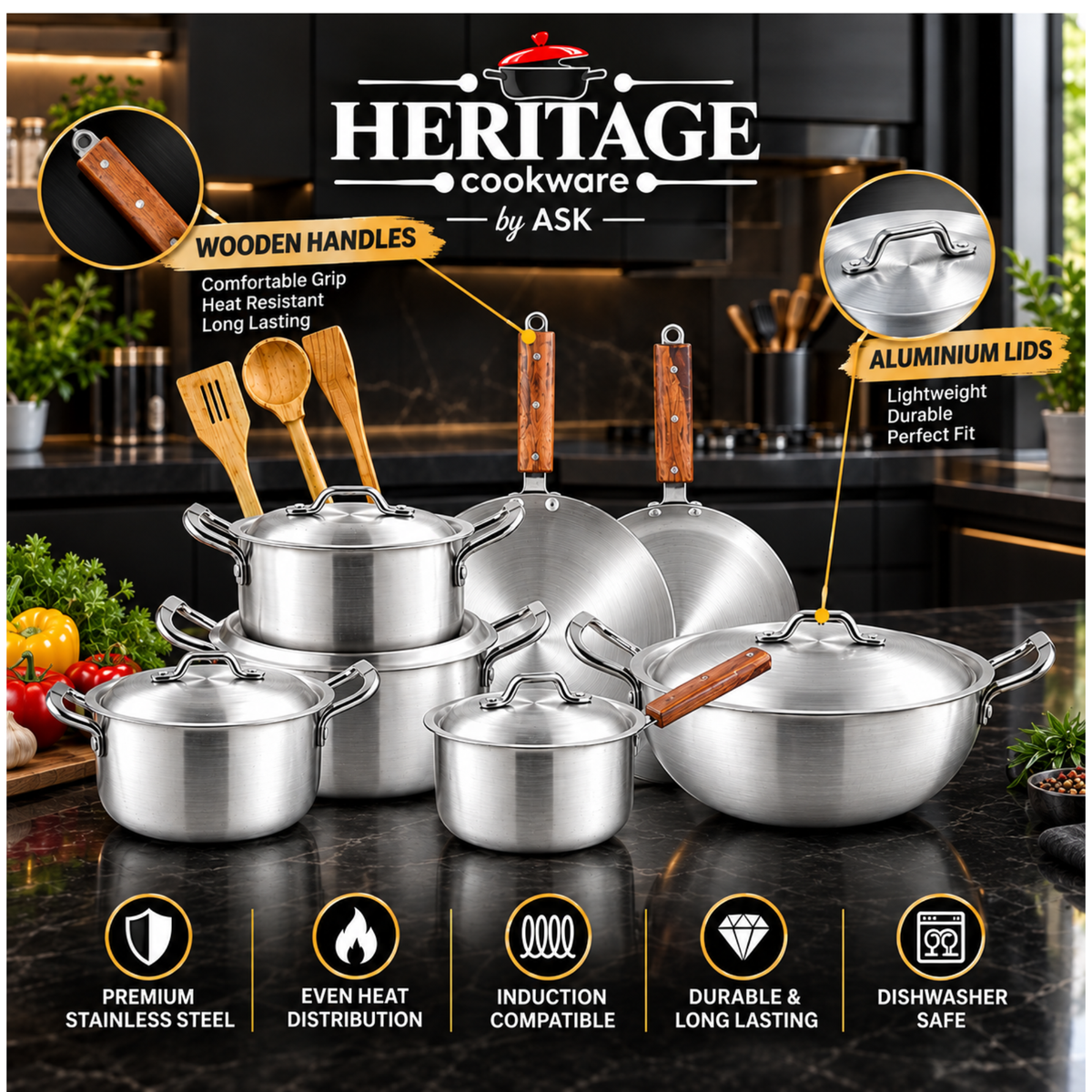 15 PCS METAL FINISH ALUMINIUM GIFT SET