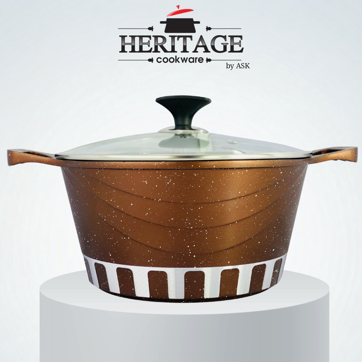 Homage 18-Piece Marble Non-Stick Die-Cast Cookware Set