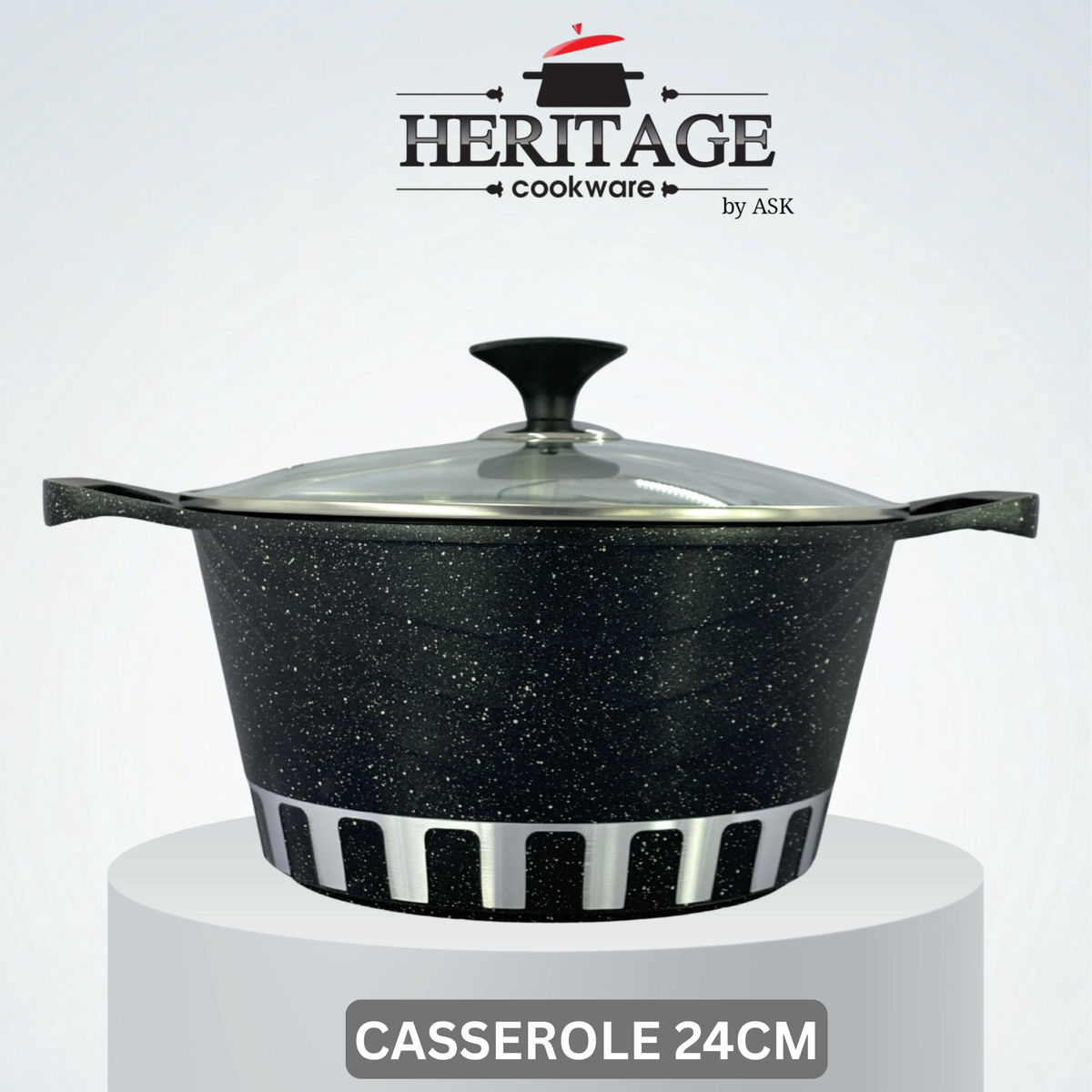 Homage 18-Piece Marble Non-Stick Die-Cast Cookware Set