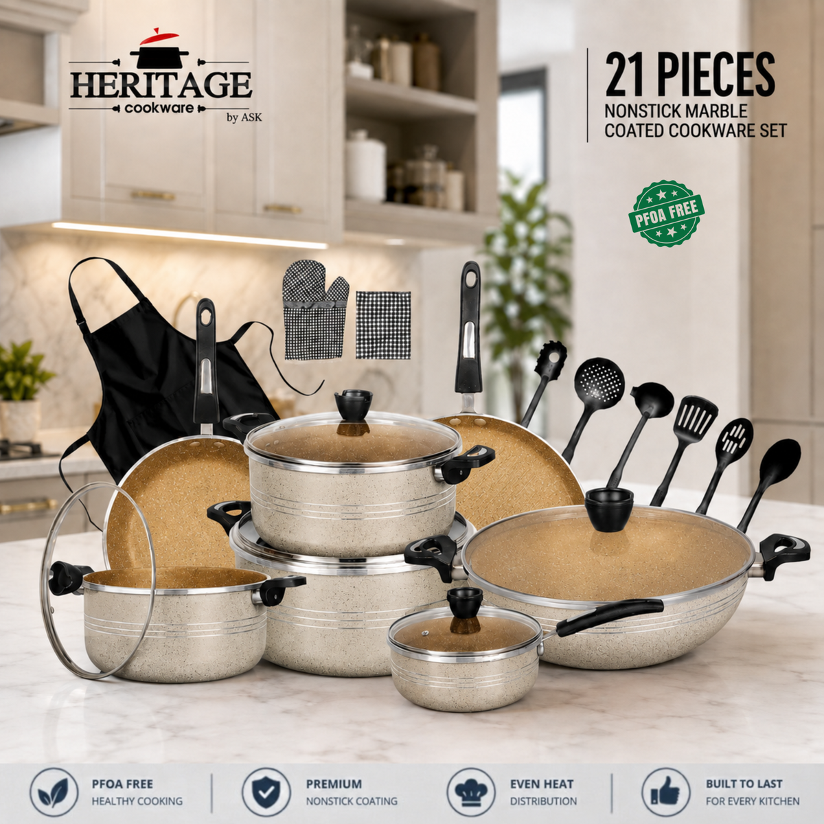 Heritage Super Non-Stick Cookware 21-Piece Set