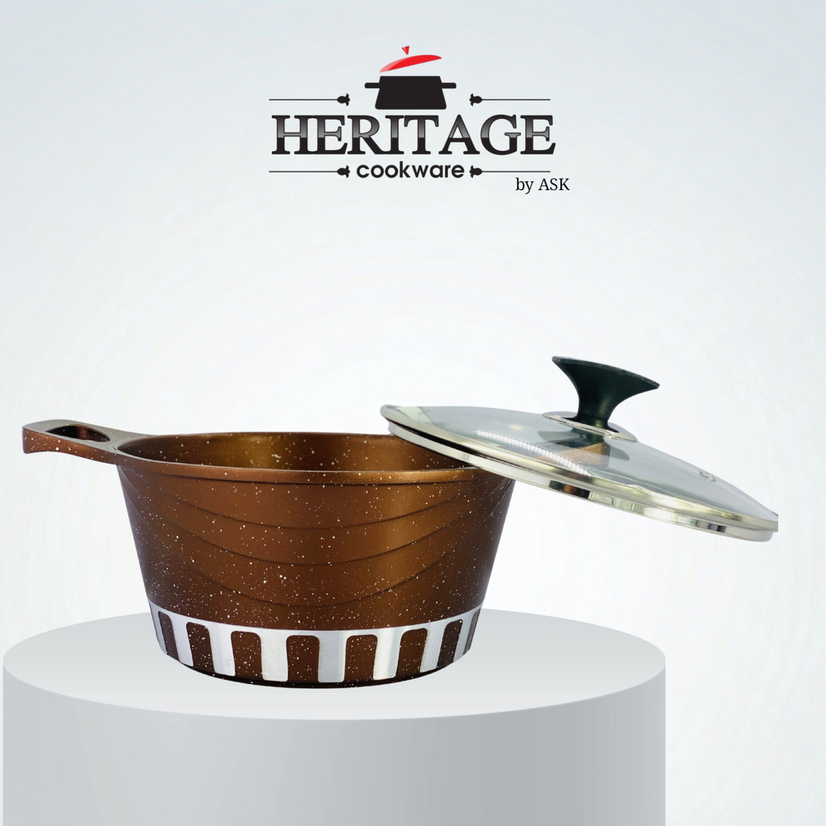 Homage 18-Piece Marble Non-Stick Die-Cast Cookware Set