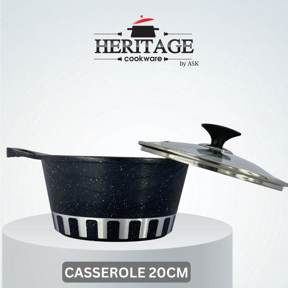 Homage 18-Piece Marble Non-Stick Die-Cast Cookware Set