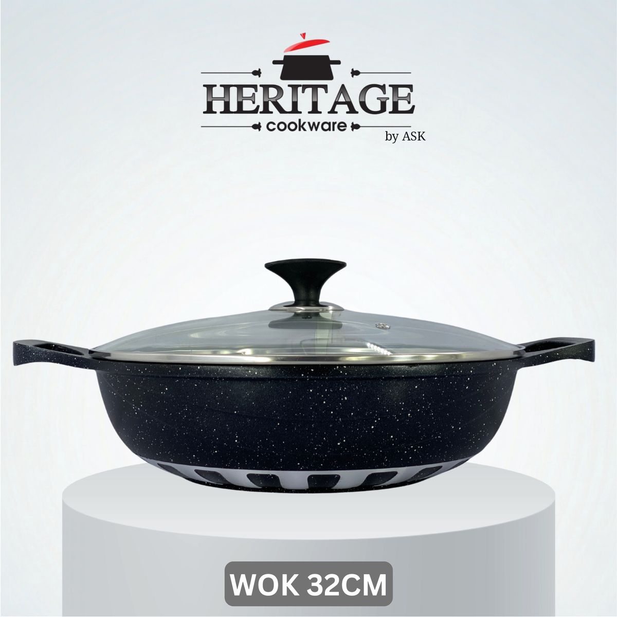 Homage 18-Piece Marble Non-Stick Die-Cast Cookware Set