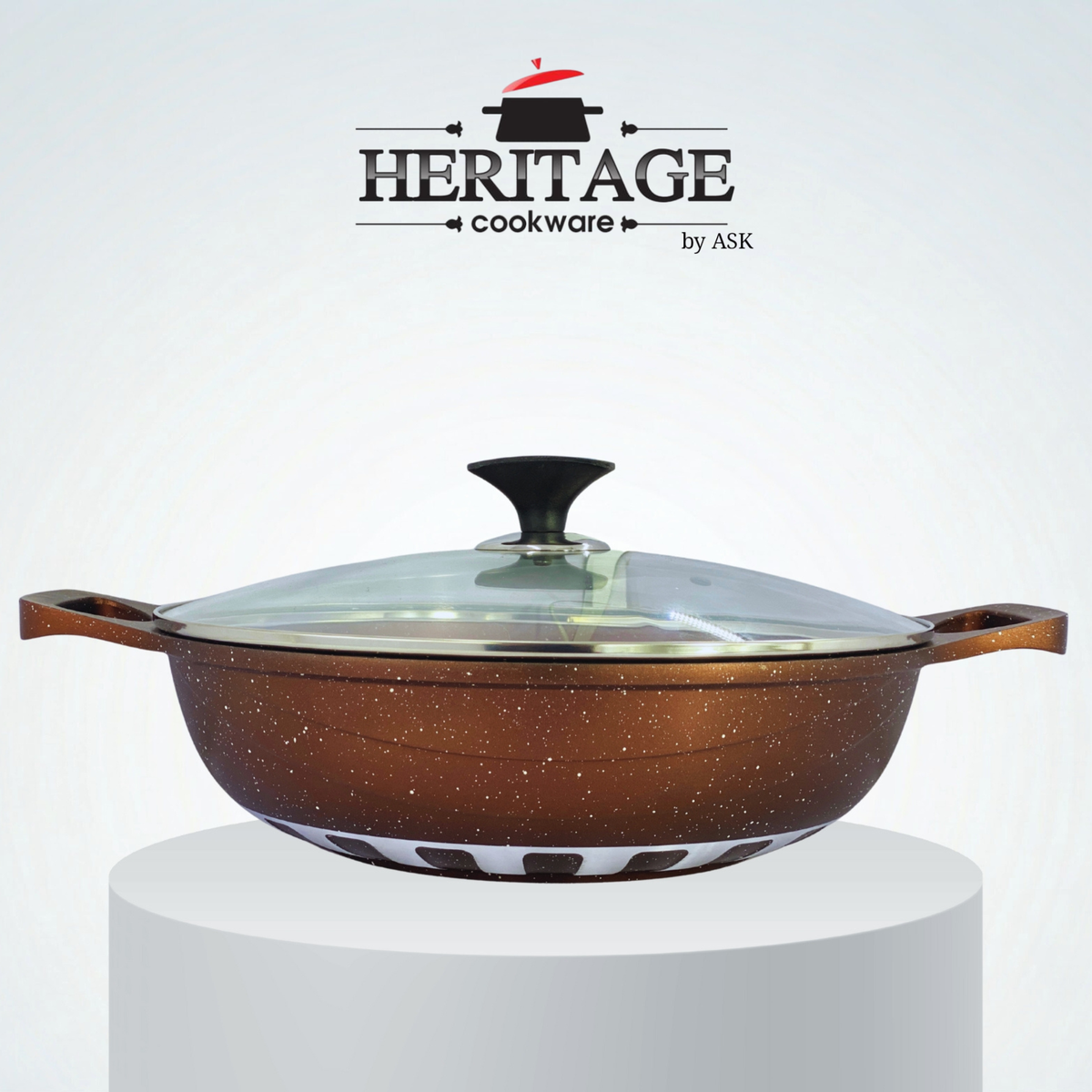 Homage 18-Piece Marble Non-Stick Die-Cast Cookware Set