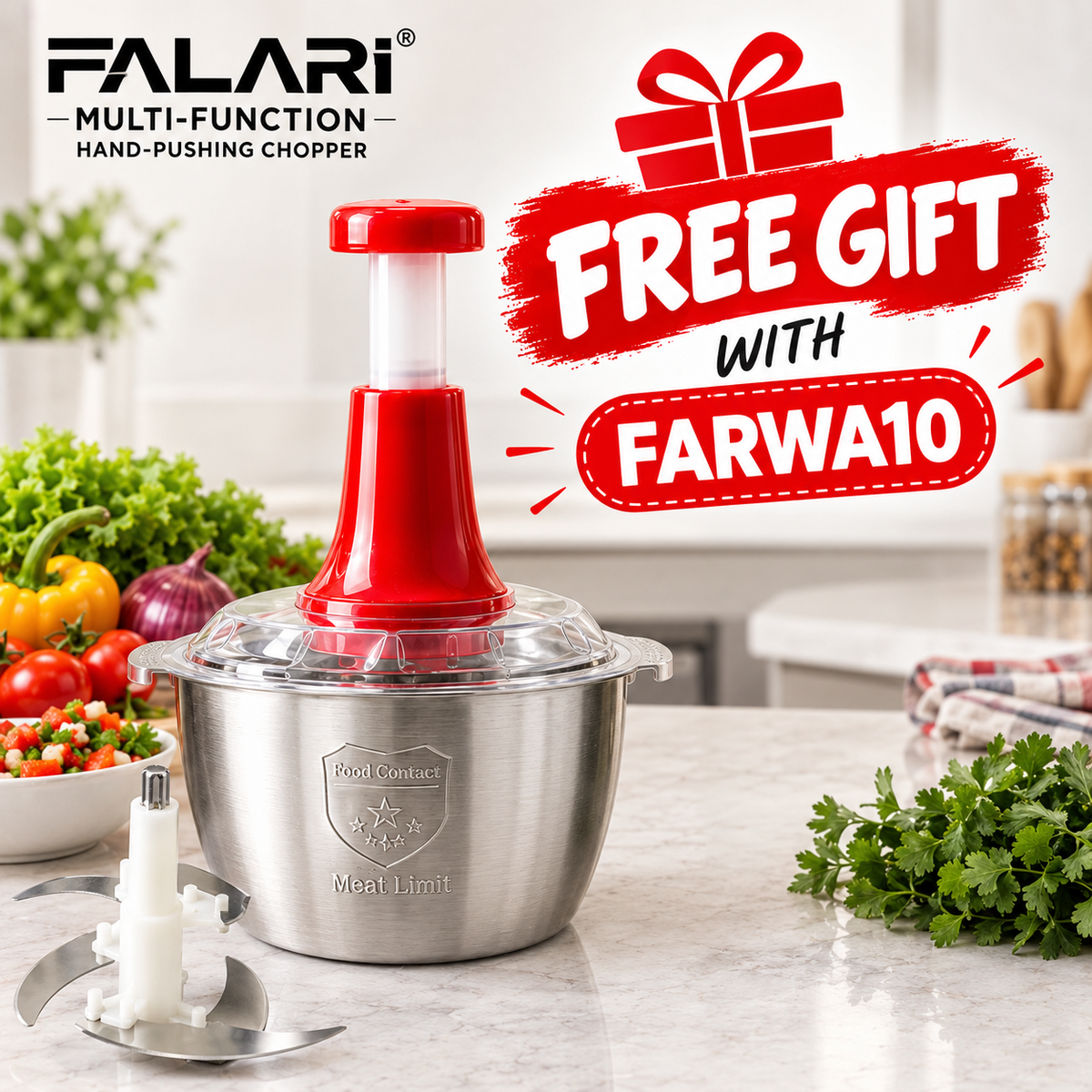 13 PCS ITALIAN NONSTICK MARBLE COATED GIFT SET--Free Gift