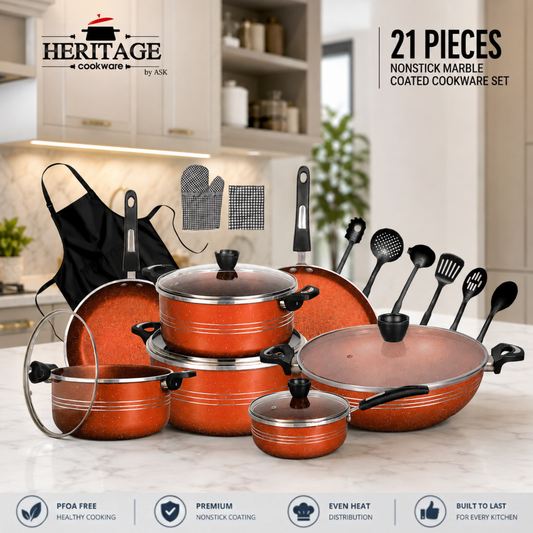 Heritage Super Non-Stick Cookware 21-Piece Set