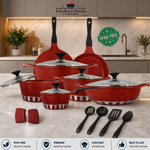 Homage 18-Piece Marble Non-Stick Die-Cast Cookware Set