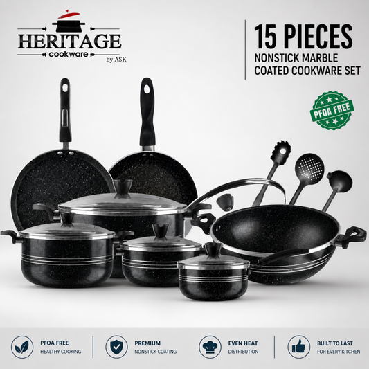 Heritage Winching Non-Stick Cookware 15-Piece Set
