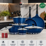 Homage 18-Piece Marble Non-Stick Die-Cast Cookware Set