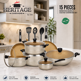 Heritage Winching Non-Stick Cookware 15-Piece Set