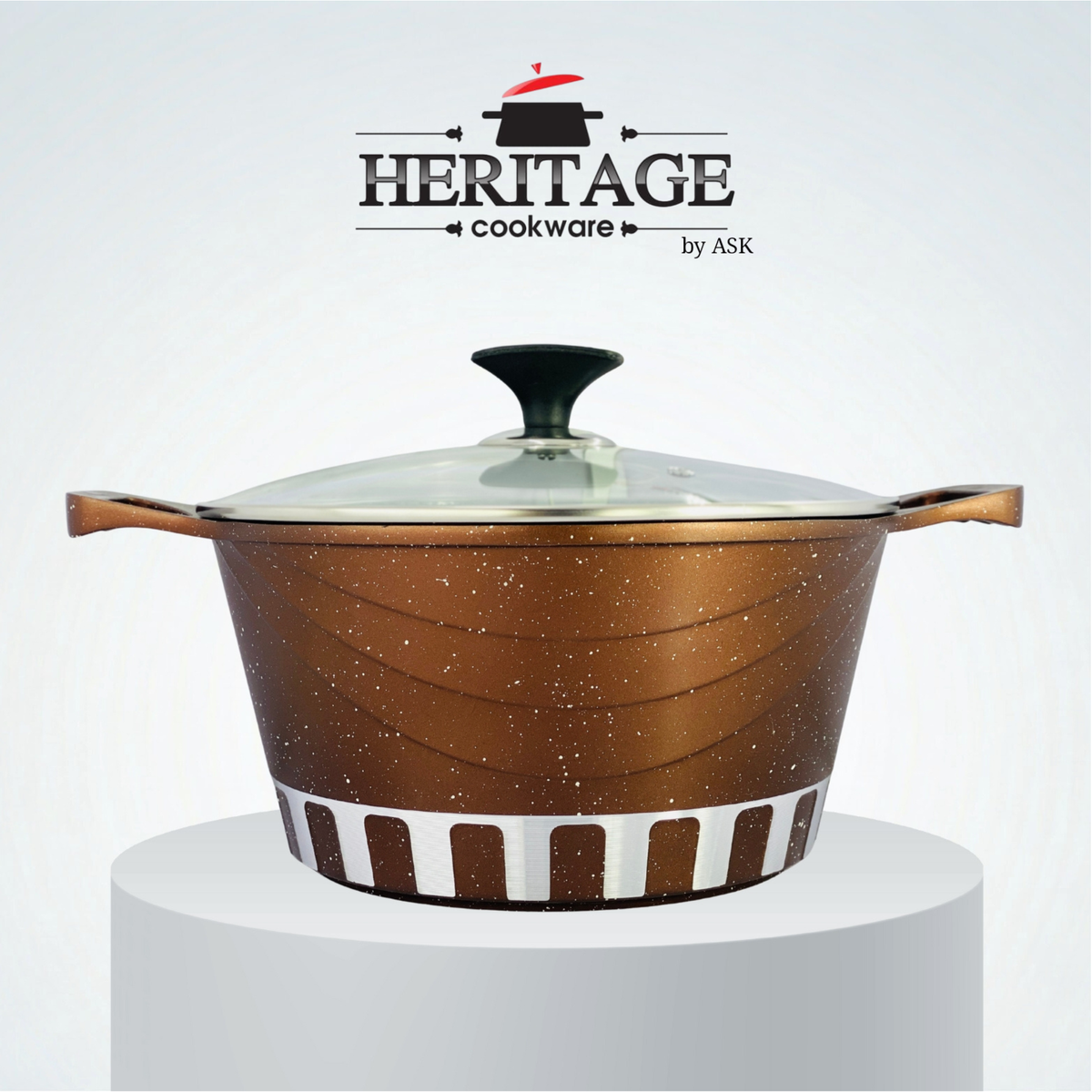 Homage 18-Piece Marble Non-Stick Die-Cast Cookware Set