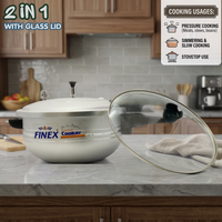 Finex Pressure Cooker Karahi 2-in-1 with Glass Lid