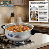 Finex Pressure Cooker Karahi 2-in-1 with Glass Lid