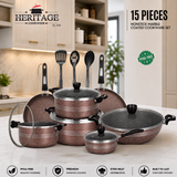Heritage Winching Non-Stick Cookware 15-Piece Set