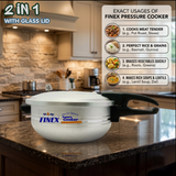 Finex Pressure Cooker Karahi 2-in-1 with Glass Lid