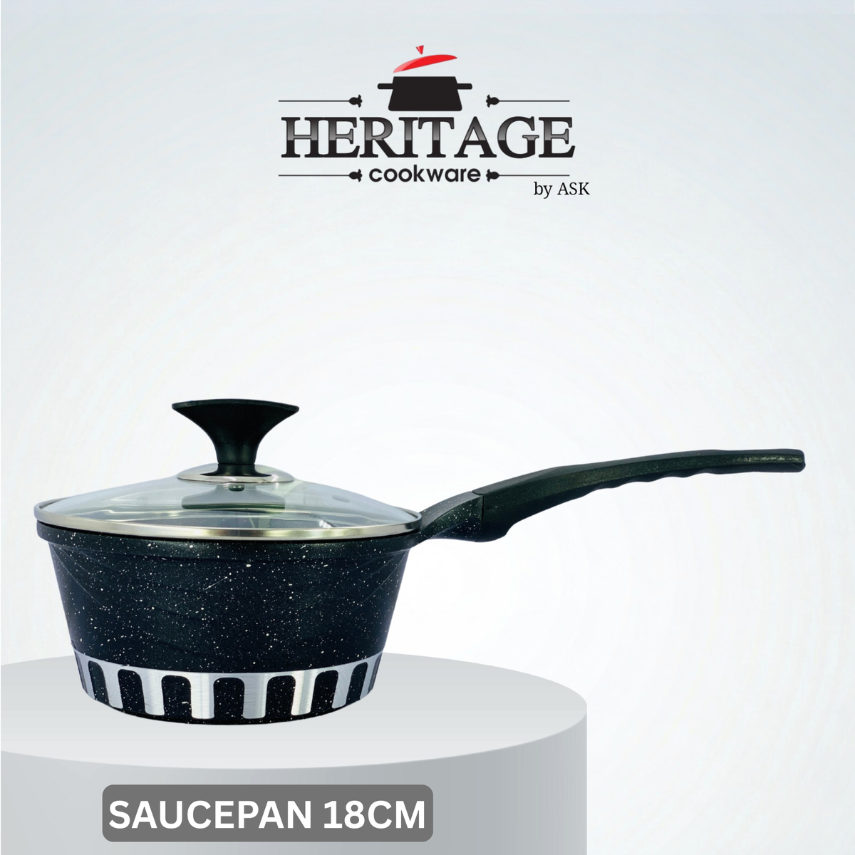 Homage 18-Piece Marble Non-Stick Die-Cast Cookware Set
