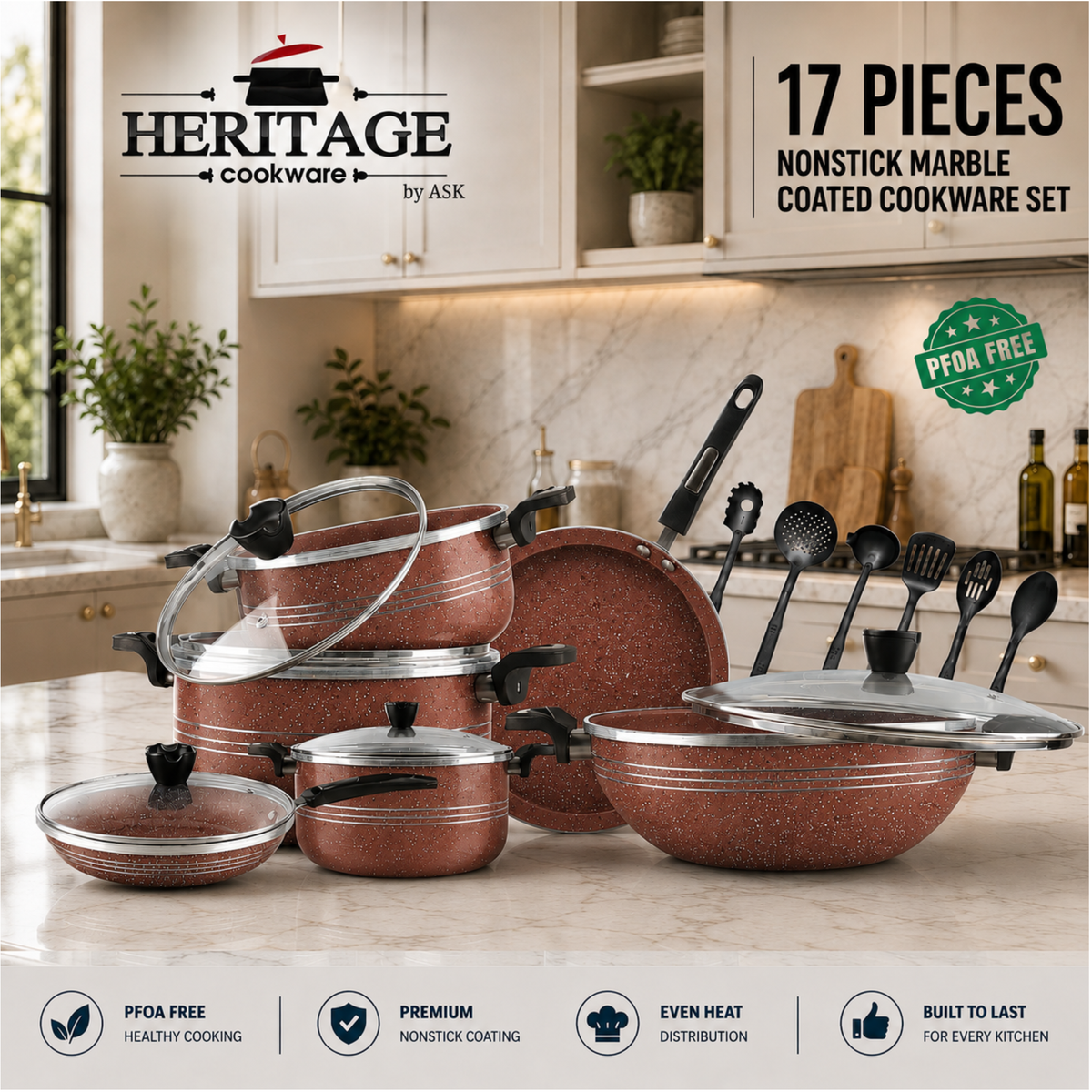 WinnChing Non-Stick Cookware 17-Piece Set