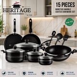 Heritage Winching Non-Stick Cookware 15-Piece Set