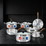 15-PCS METAL FINISH ALLUMINIUM GIFT SET WITH GLASS LID