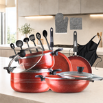 Italian 17 PCS Premium Marble Coated Non-Stick Cookware Set